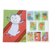 Аппликации с раскрасками &laquo;Три кота. Домик на дереве&raquo;, А5, 14 стр.