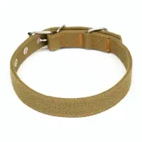 Брезентовый ошейник, 58&times;2.5 см, двухслойный, цвет песочный