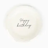 Тарелка одноразовая бумажная «Happy Birthday», белая, 18 см