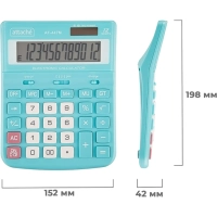 Калькулятор настольный ПОЛНОРАЗМ Attache AF-447M,12р,дв.пит,мятн,198x153x42