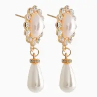 Набор 2 предмета: серьги, колье &laquo;Антуанетта&raquo;, вспышка, белый в золоте, 40 см