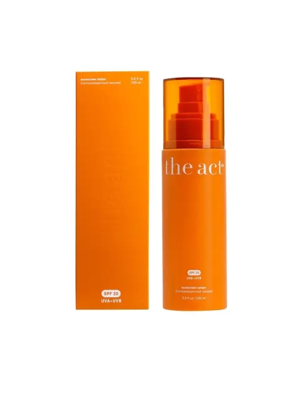 Солнцезащитный лосьон для лица и тела The Act SPF 30, 200 мл
