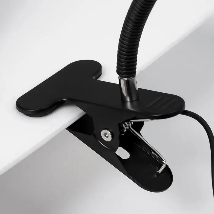 Лампа настольная RISALUX &laquo;Офисный чёрный&raquo;, светодиодная, на прищепке, от USB, 11&times;7.5&times;60.5 см