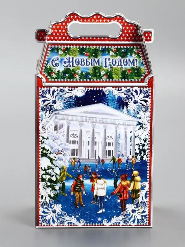 Подарочная новогодняя коробка «На катке», для сладких подарков, 17.8×10×32.5 см Подарочная новогодняя коробка «На катке», для сладких подарков, 17.8×10×32.5 см