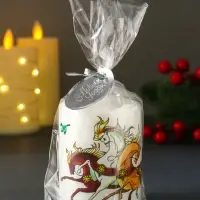 Свеча новогодняя пеньковая "Три коня" 6х6х8 см