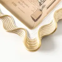 Фоторамка полистоун 10х15 см "Орнамент волна" белая с золотом 15,9х2,2х20,9 см