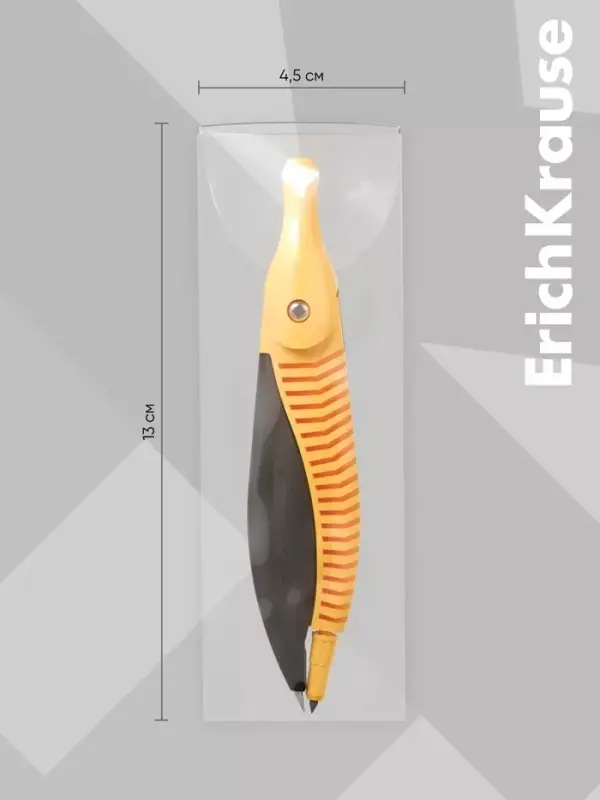Циркуль пластиковый ErichKrause. Accent, 122 мм, PVC чехол, МИКС