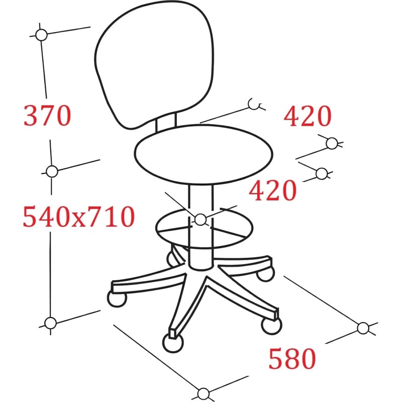 Стул лабораторный РС01.00.37 (РС37 сборный-201-01) к/з черный