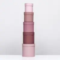 Набор круглых подарочных коробок 5 в 1 &laquo;Кофе с молоком&raquo;, 20&times;20 ‒ 14&times;14 см