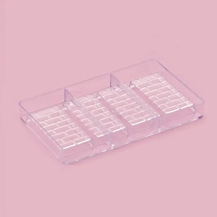 Форма для шоколада &laquo;Брикс&raquo;, пластик, 20&times;12&times;2.5 см, 4 ячеек 8.5&times;4.2&times;1 см, прозрачная