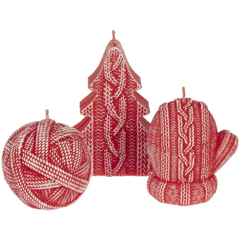 Свеча Kniteam, варежка, красная Свеча Kniteam, варежка, красная