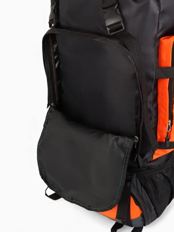 Рюкзак туристический, 90 литров, 6 наружных карманов, шнуровка, оранжевый