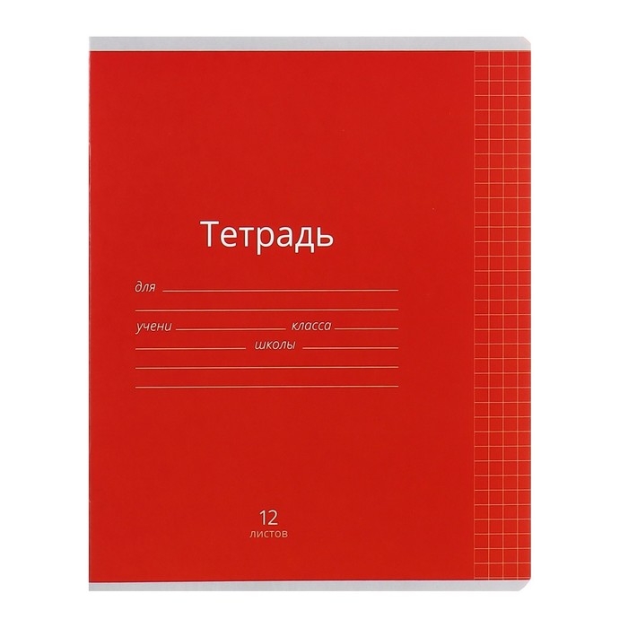 Комплект тетрадей из 10 штук, 12 листов в клетку Calligrata "Однотонная Классика яркая", обложка мелованная бумага, ВД-лак, блок офсет, 5 видов по 2 штуки