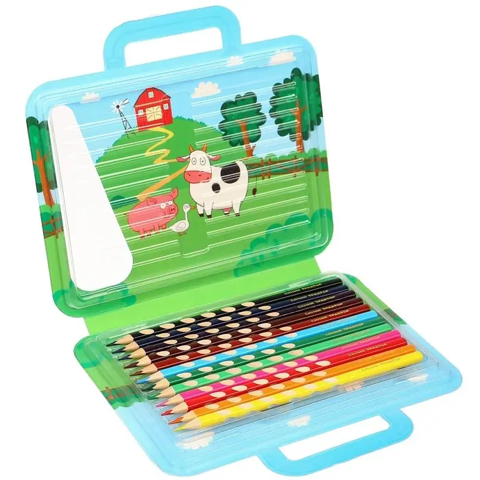 Цветные карандаши, 12 цветов, трехгранные, &laquo;Синий трактор&raquo;