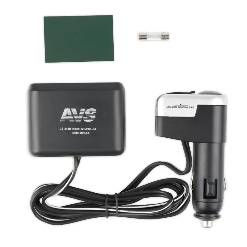 Разветвитель прикуривателя AVS 12/24 (на 2 выхода+USB) CS213U