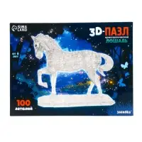 3D пазл "Лошадь" кристаллический, 100 деталей, цвета МИКС