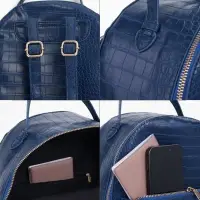 Рюкзак женский на молнии, с карманом, размер 24&times;12&times;31 см, синий