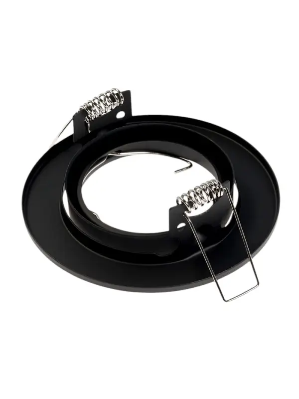 Светильник встраиваемый под лампу MR-16, поворотный, круглый, металлический, чёрный