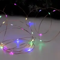 Гирлянда &laquo;Нить&raquo; 5 м роса, IP20, медная нить, 50 LED, свечение мульти, 2 режима, AAх3