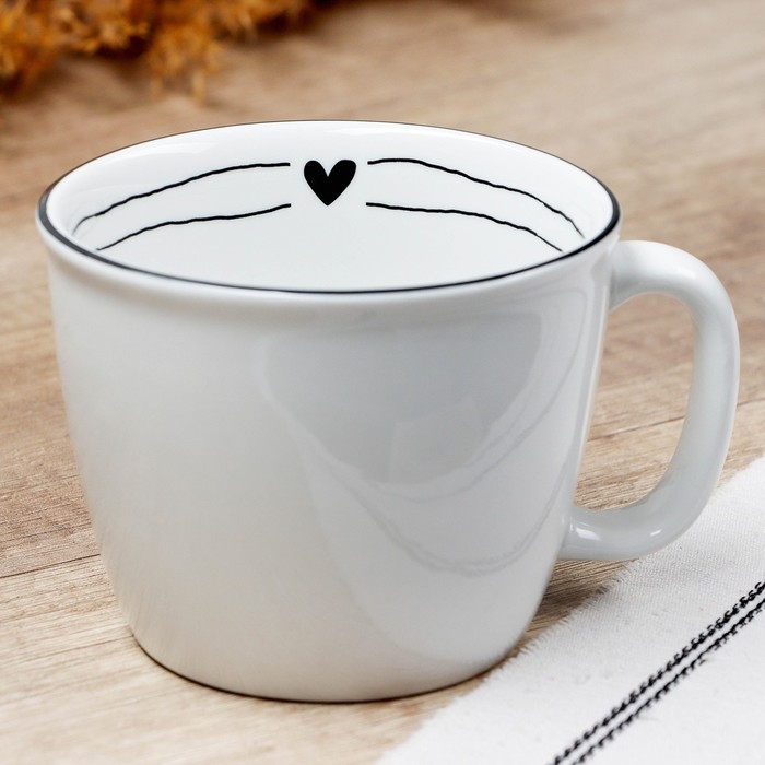 Кружка керамическая «С любовью», 400 мл, цвет белый Кружка керамическая «С любовью», 400 мл, цвет белый
