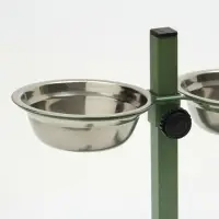 Подставка с мисками для кошек и собак &laquo;Пижон&raquo;, 2&times;250 мл, высота 25 см, разборная, зелёная