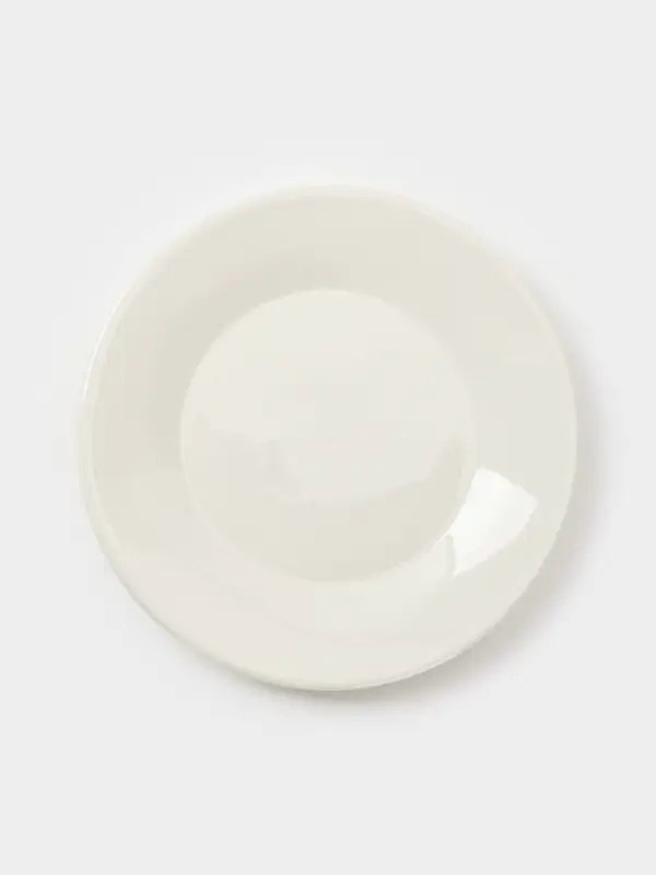 Тарелки десертные Доляна White Label, набор 4 шт., d=15 см, утолщенный край, фарфор, белые