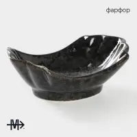 Салатник Magistro &laquo;Ночной дождь&raquo;, 13&times;8&times;4.5 см, фарфор, чёрный