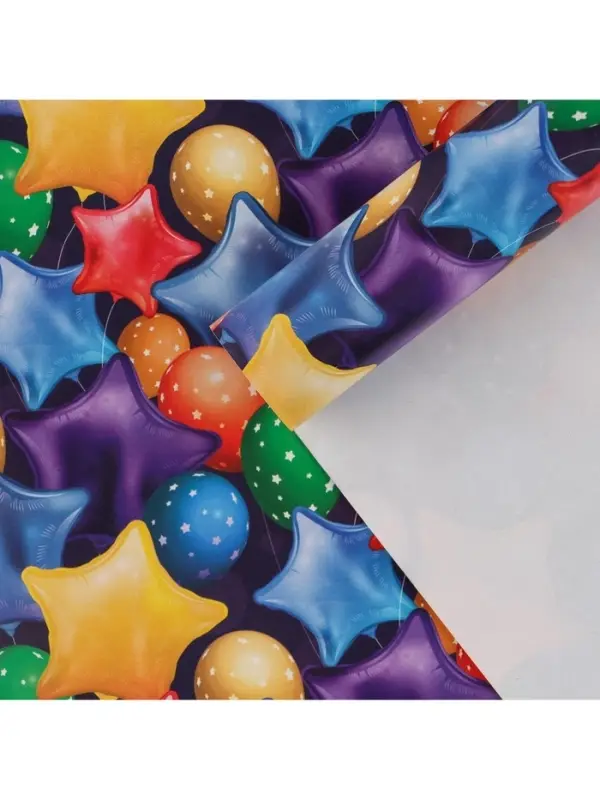 Бумага упаковочная глянцевая «Воздушные шары», 70 х 100 см