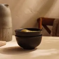 Салатники SL Home &laquo;Дарк&raquo;, 750 мл, d=15 см, набор 2 шт., фарфор, чёрные