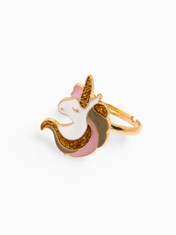 Набор детских украшений &laquo;Выбражулька. Единороги&raquo;, 3 предмета: кулон, браслет, кольцо, разноцветный в золоте