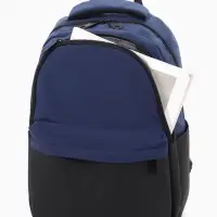 Рюкзак городской, 2 отделения, 3 кармана, водонепроницаемое дно, 27&times;14&times;39 см, синий