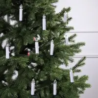 Светодиодные свечи на прищепках 10 см, 10 штук, от батареек ААх1, пульт ДУ, свечение мульти (RGB)