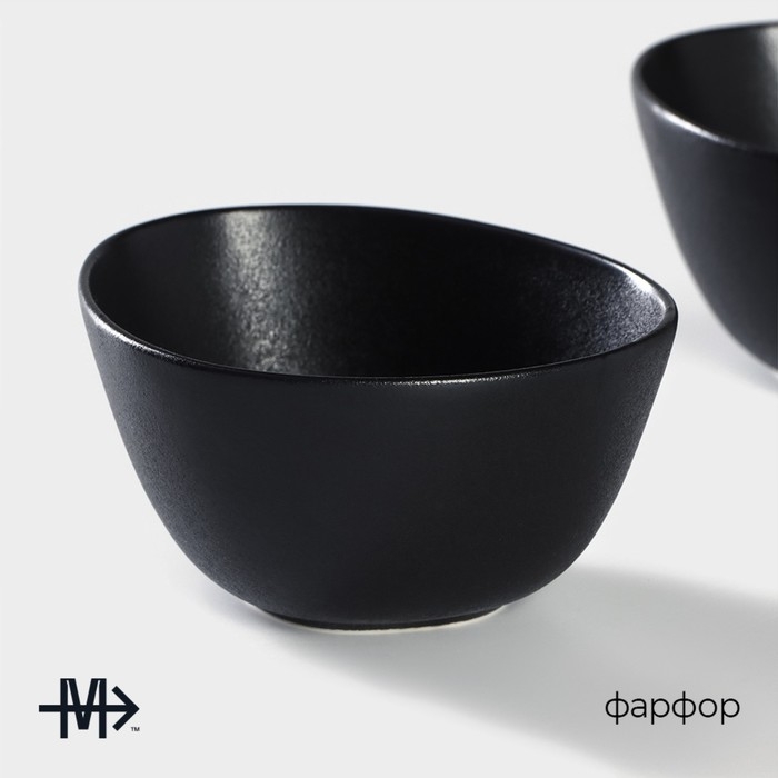 Салатник фарфоровый Magistro Carbon, 12×10,5 см, цвет чёрный Салатник фарфоровый Magistro Carbon, 12×10,5 см, цвет чёрный