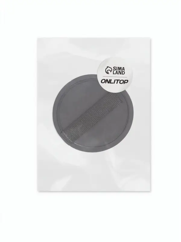 Варежка для пилинга, с держателем, d=12 см, чёрная