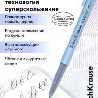 Набор шариковых ручек ErichKrause Slender Stick Milky, 4 штуки, узел 0.7 мм, синий