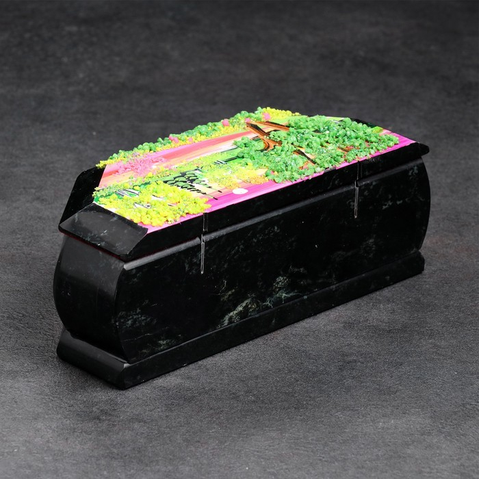 Ларец Ларец "Лето", 17х7х6, каменная крошка, змеевик