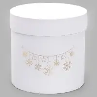 Коробка подарочная, круглая, "Новогодние украшения" 18 х 18 см