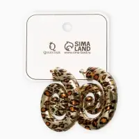 Серьги пластик &laquo;Леопард&raquo;, ракушка, цвет золото