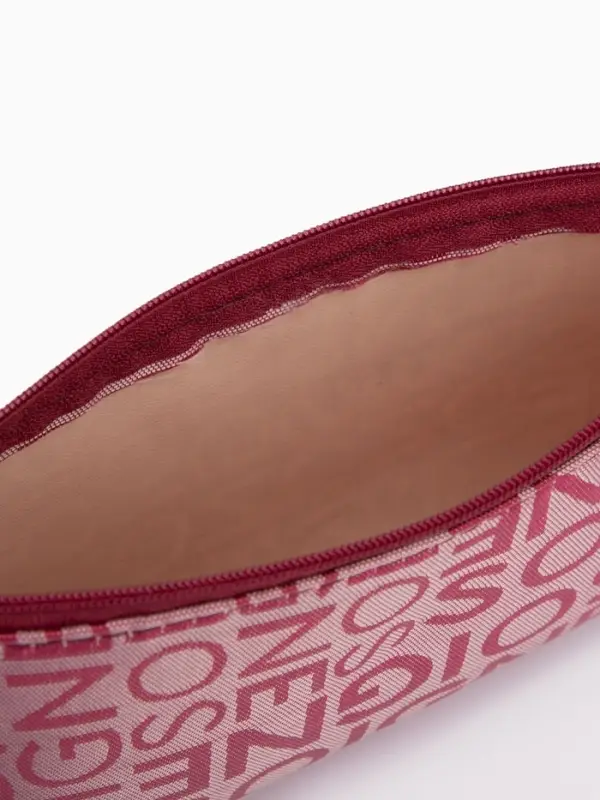 Косметичка - пенал на молнии, маленькая, с рисунком, бордовая