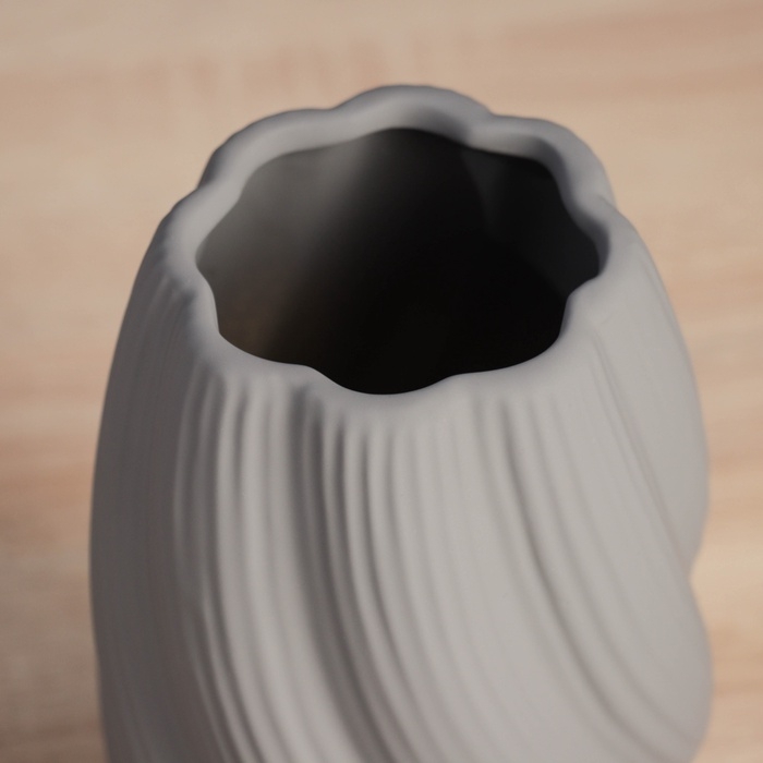 Керамическая ваза декоративная настольная «Кеннет», для цветов, сухоцветов, 21×9 см, серый Керамическая ваза декоративная настольная «Кеннет», для цветов, сухоцветов, 21×9 см, серый