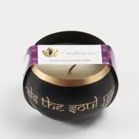 Свеча в чаше Yoga heal the soul, 200 г, 8.5&times;7 см, соевый воск, чёрная