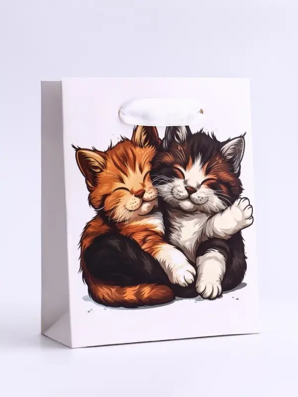 Пакет подарочный вертикальный «Обнимашки», S 12×15×5.5 см Пакет подарочный вертикальный «Обнимашки», S 12×15×5.5 см