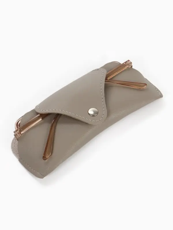 Футляр для очков, на кнопке, 16&times;3&times;6.3 см, серый