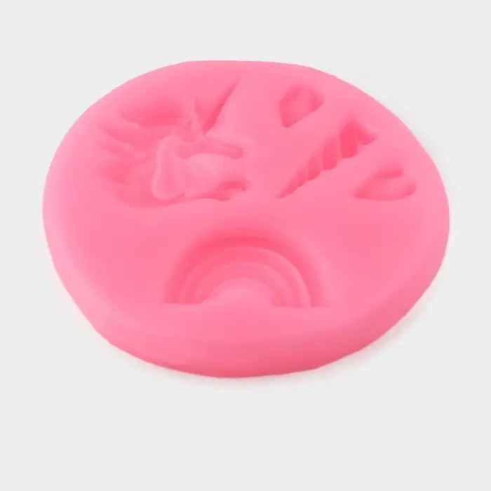 Молд «Радужный единорог», силикон, 6.3×0.5 см, МИКС