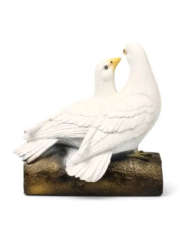 Садовая фигура из полистоуна &laquo;Голуби Пара на трубе&raquo;, 25&times;14&times;22 см