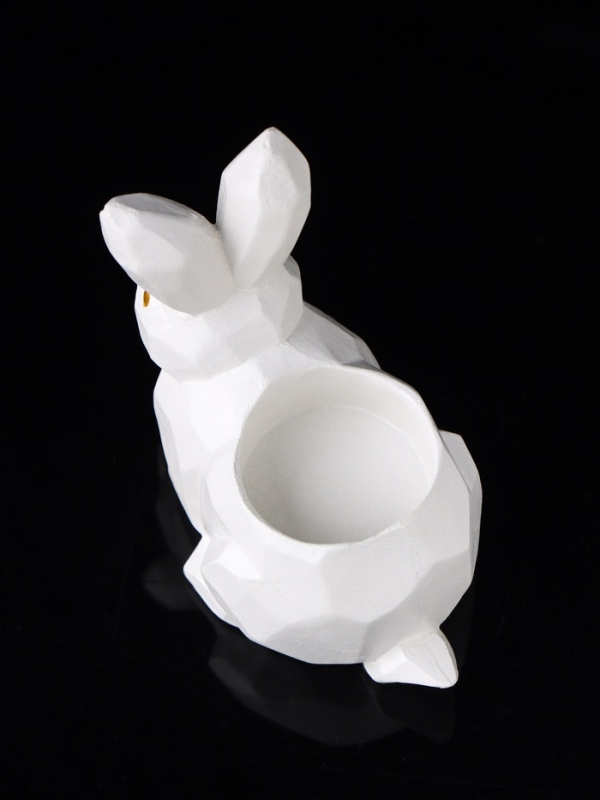 Подсвечник "Заяц геометрический" 8х7х5 см, белый