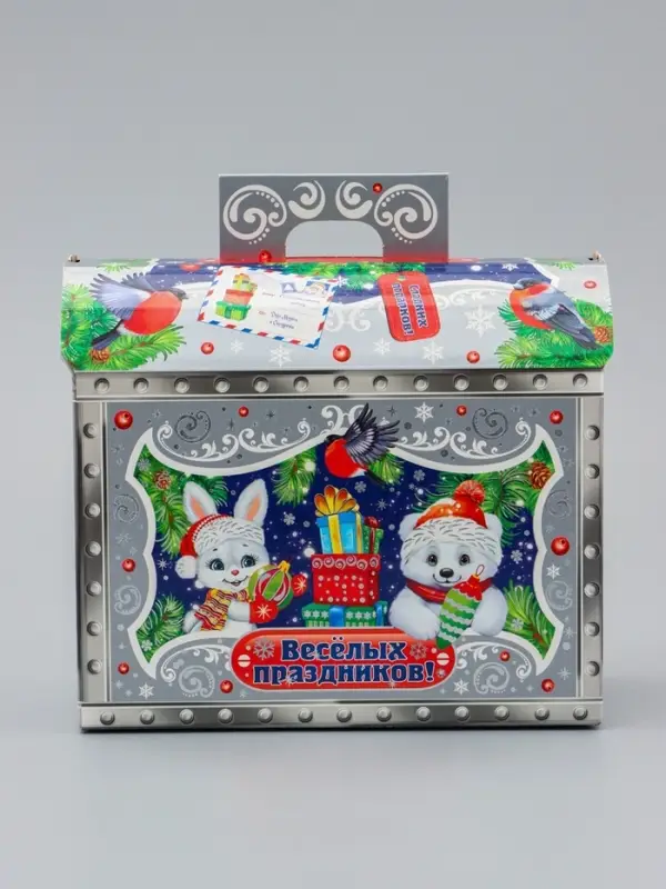 Коробка Новогодняя подарочная Коробка Новогодняя подарочная "Серебро" 22 х 19,5 х 13,5 см