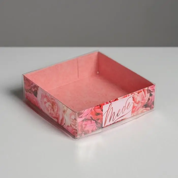 Кондитерская упаковка, коробка для макарун с PVC крышкой, «Тебе», 12 х 12 х 3.5 см Кондитерская упаковка, коробка для макарун с PVC крышкой, «Тебе», 12 х 12 х 3.5 см