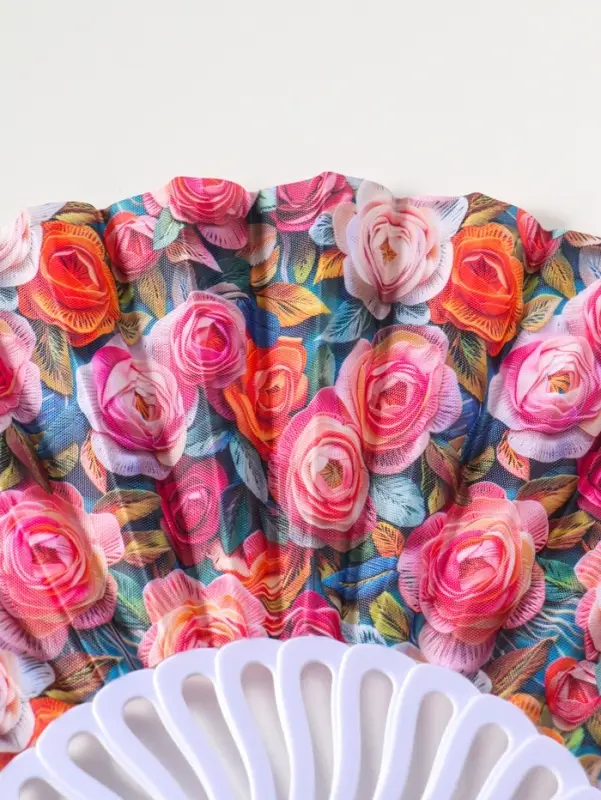 Веер складной &laquo;Россыпь роз&raquo;, 22.5 см