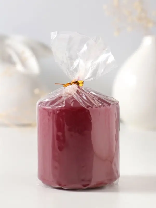 Свеча - цилиндр 6&times;6.5 см, бордовый